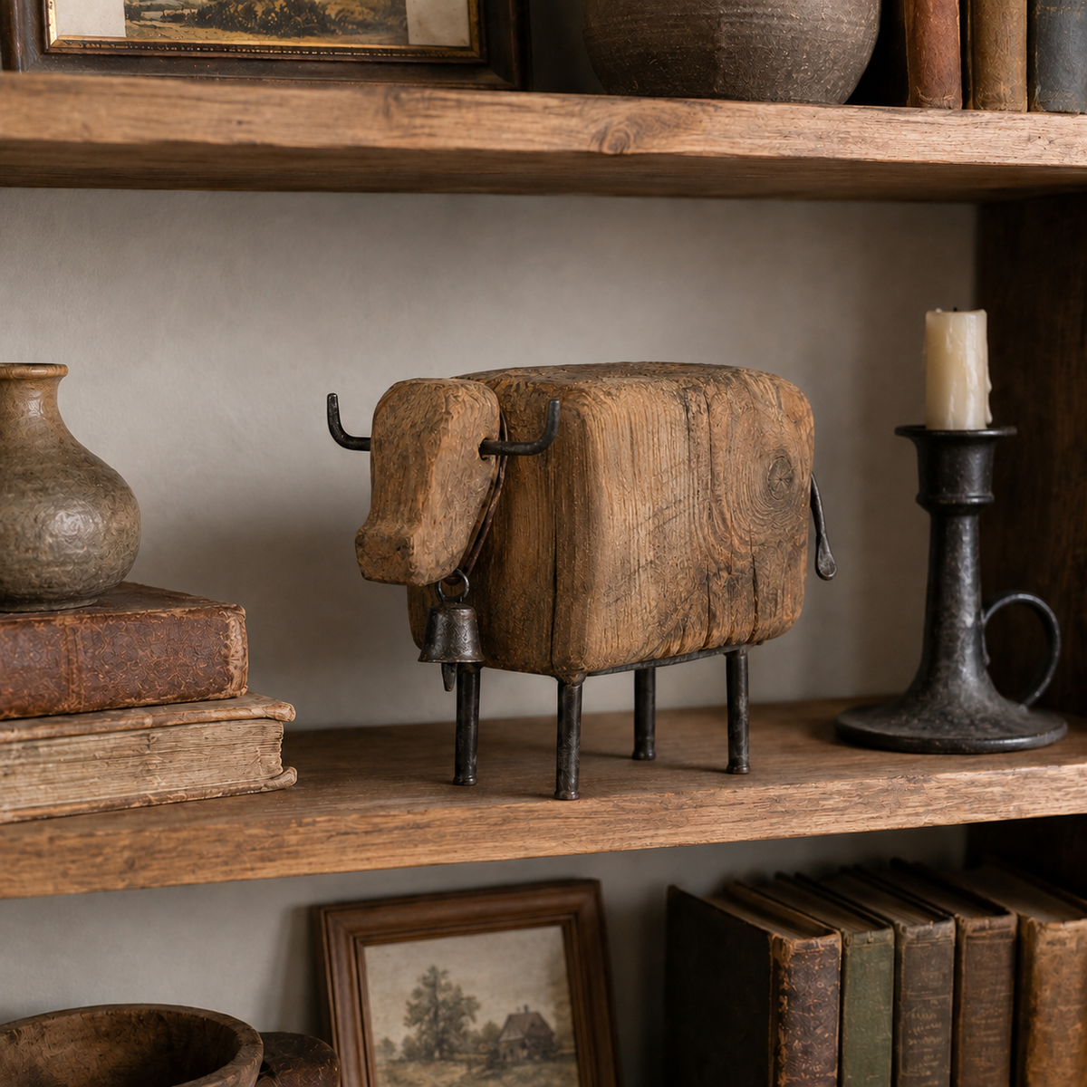 RusticRanch – Vintage Cow Tabletop Ornament
