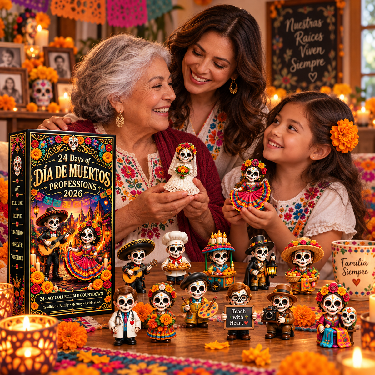 HeritageViva – 24 Unique Calavera Miniatures Countdown