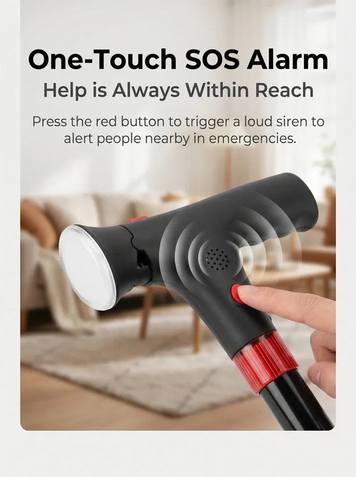 SafeStride – Smart Foldable Senior Walking Cane