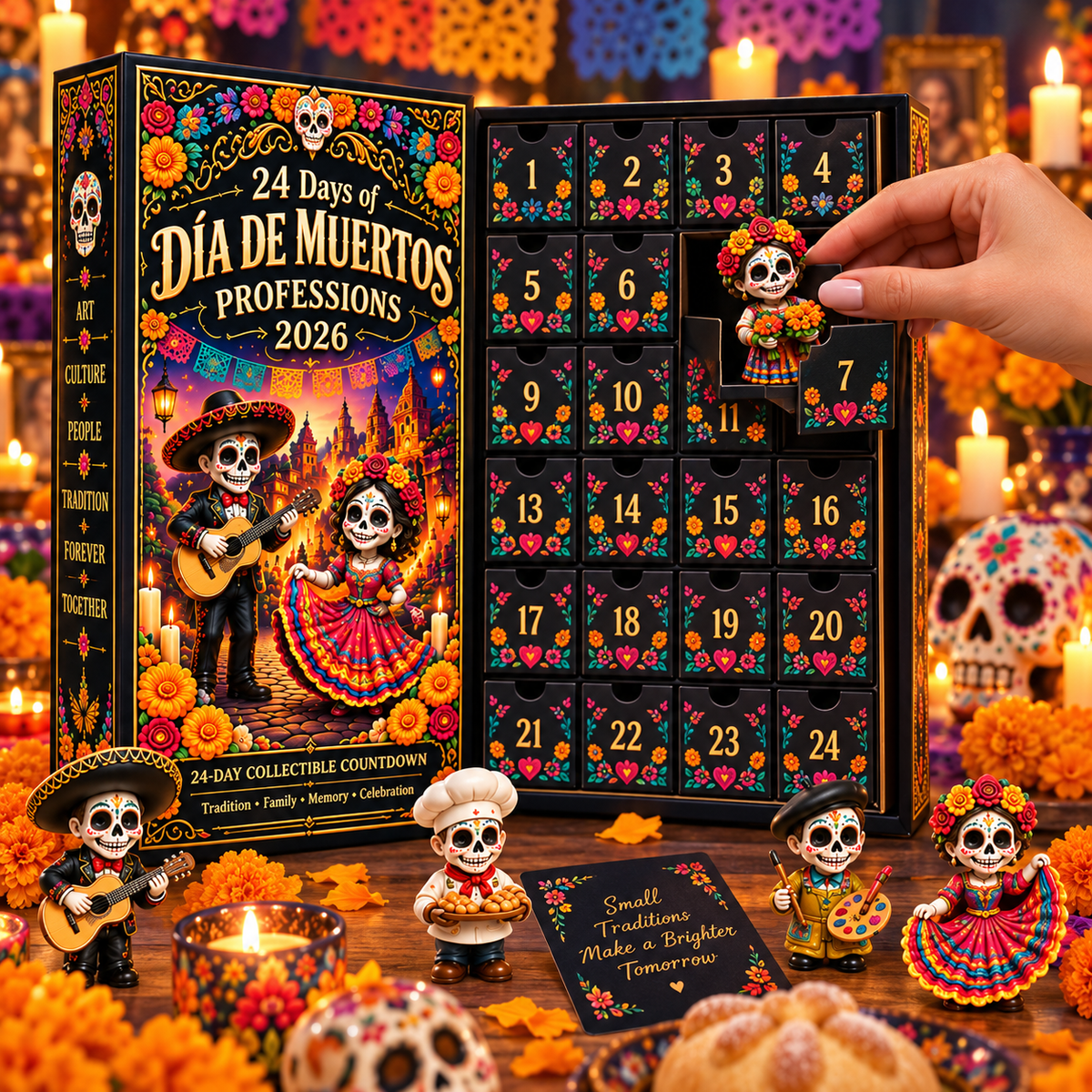 HeritageViva – 24 Unique Calavera Miniatures Countdown