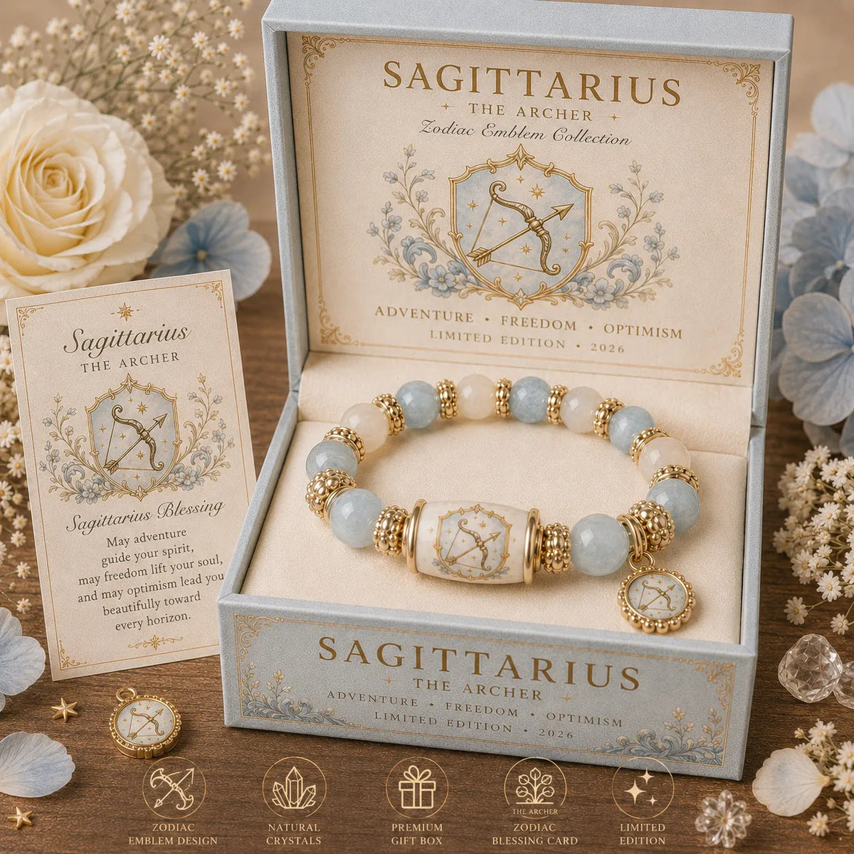 ZodiacBloom – Birth Sign Stone Charm Bracelet
