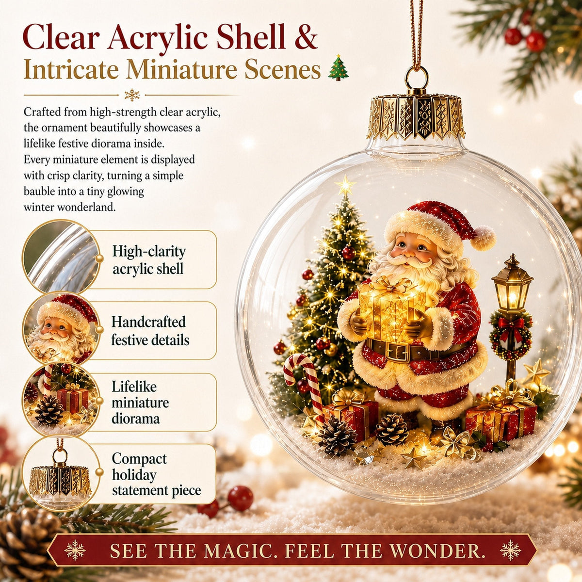 ChristmasAura – Glowing Holiday Diorama Ornament