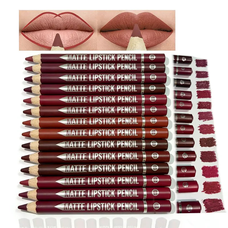 LuxeLine – 12-Piece Matte Lip Liner Set