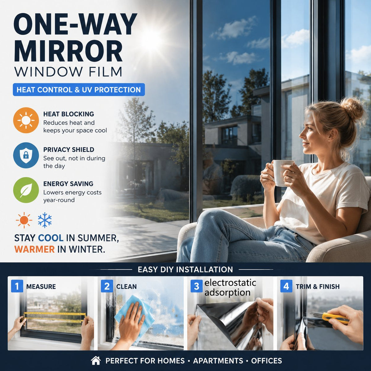 MirrorShield – One-Way Reflective Privacy Film