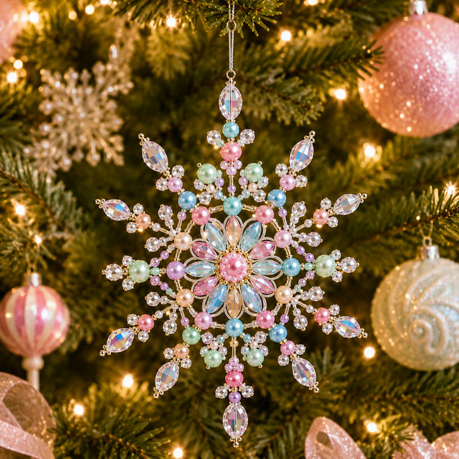 FrostLuxe – Beaded Snowflake Ornament DIY Kit