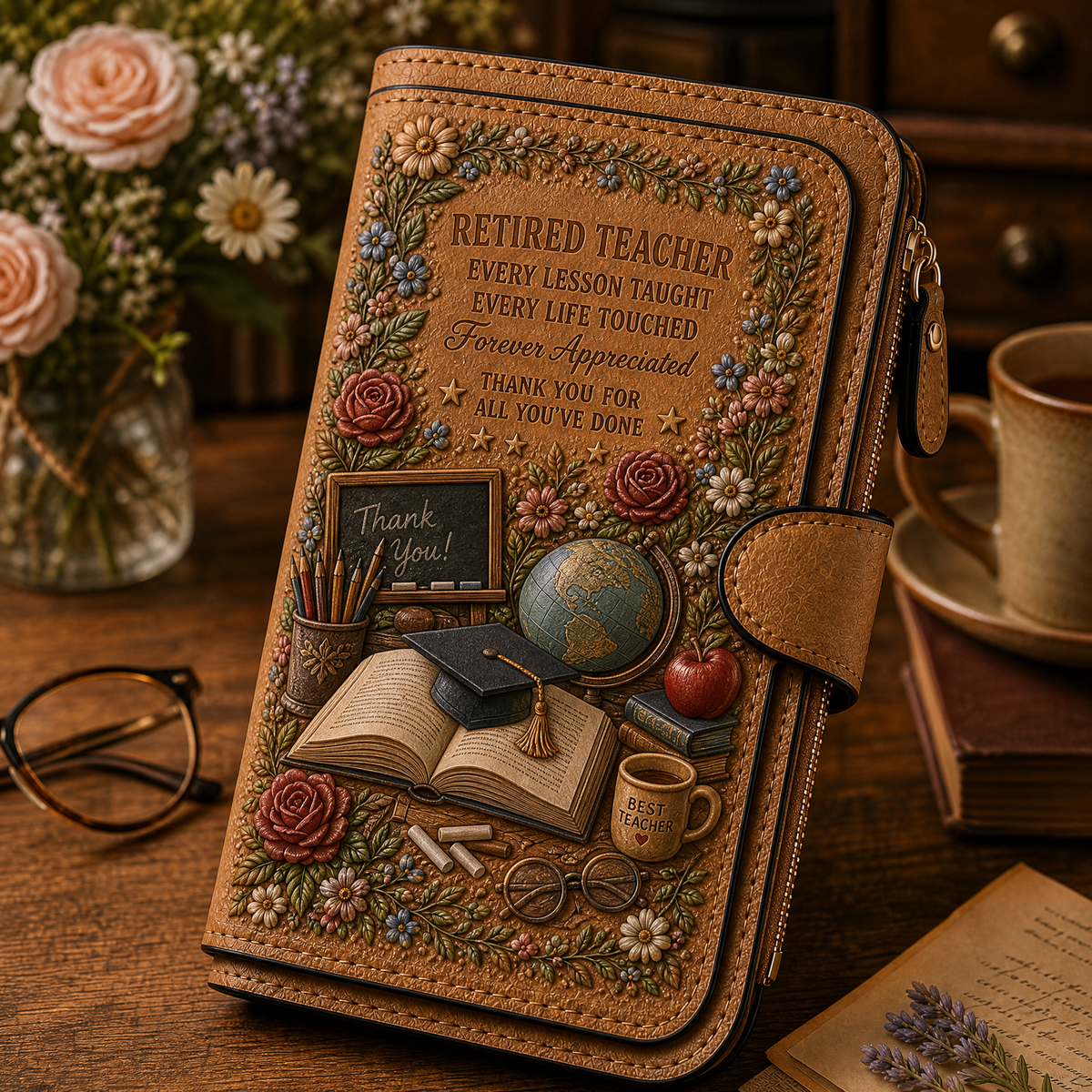 HealingBloom – Floral Retirement Gift Wallet