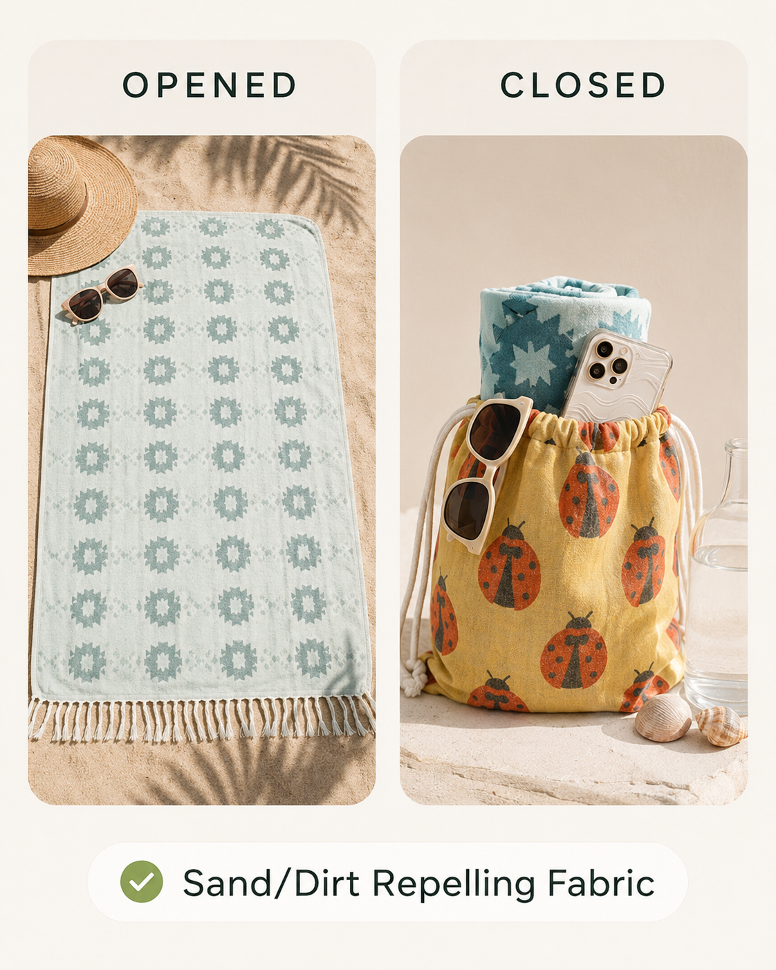 BohoTide – 2-In-1 Turkish Cotton Towel Backpack