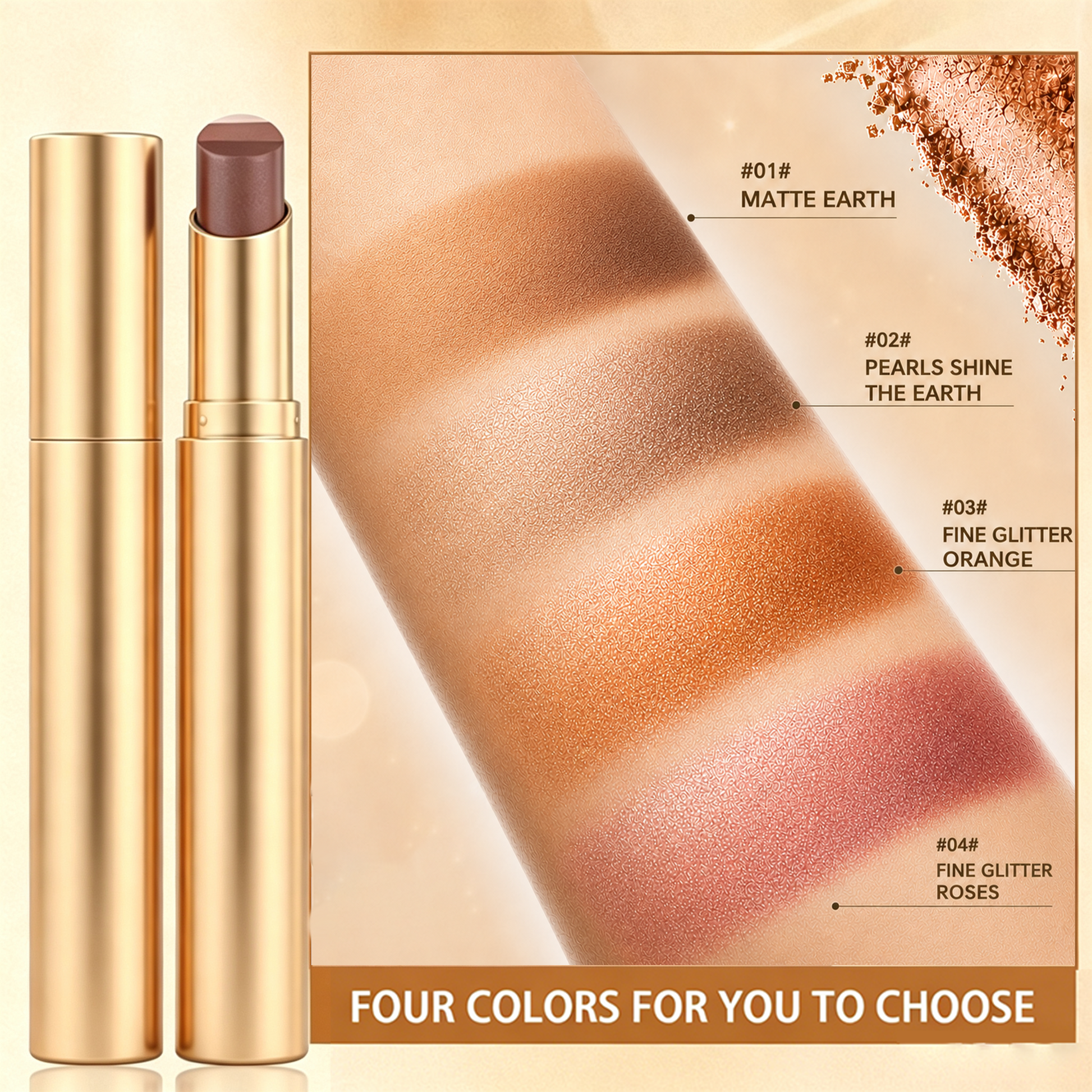 GlowMuse – 3-In-1 Waterproof Shimmer Eyeshadow Stick