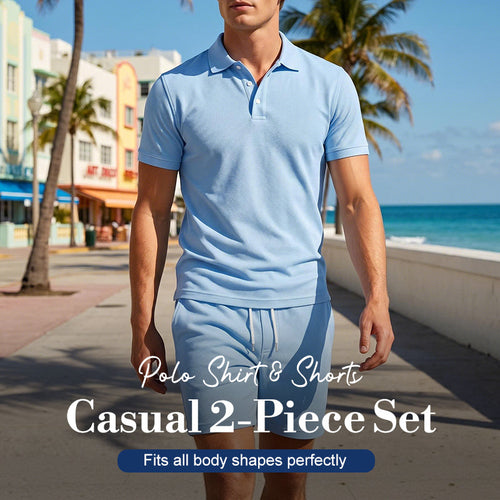CoastalEase – Men’s Polo & Shorts Summer Outfit