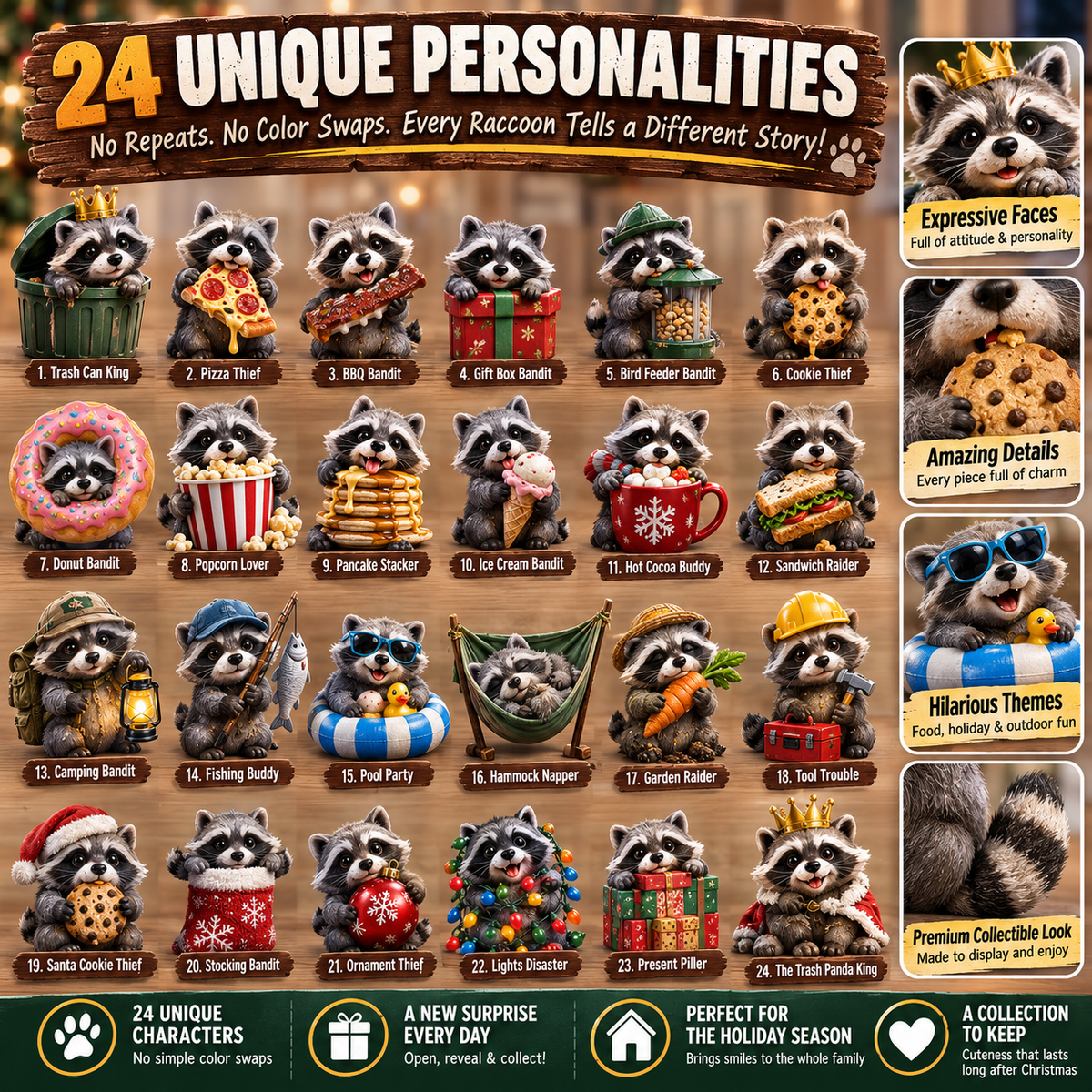 RaccoonJoy – 24-Day Mischievous Raccoon Advent Calendar