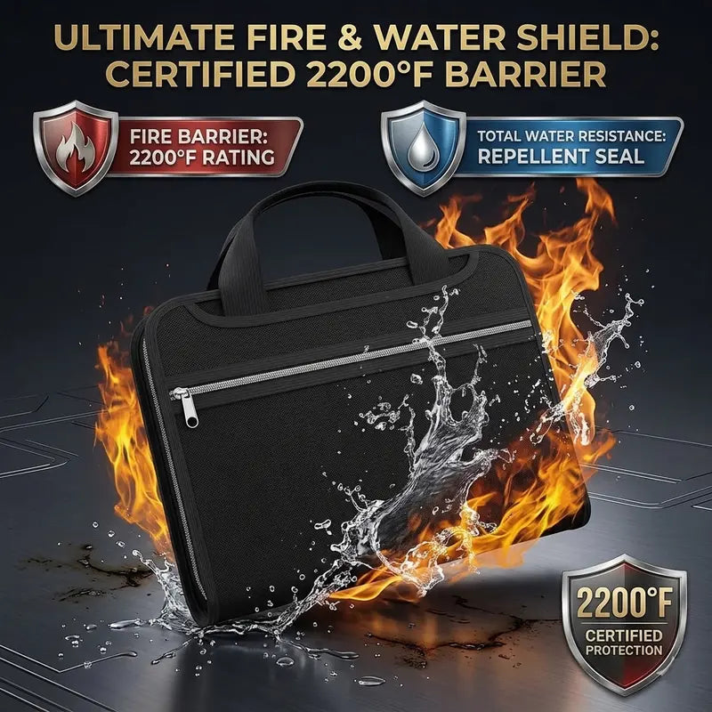 EmberVault – Fire-Resistant A4 Document Organizer Bag