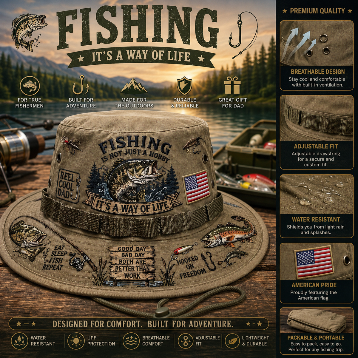 AnglerSpirit – Fishing Is A Way Of Life Boonie Hat