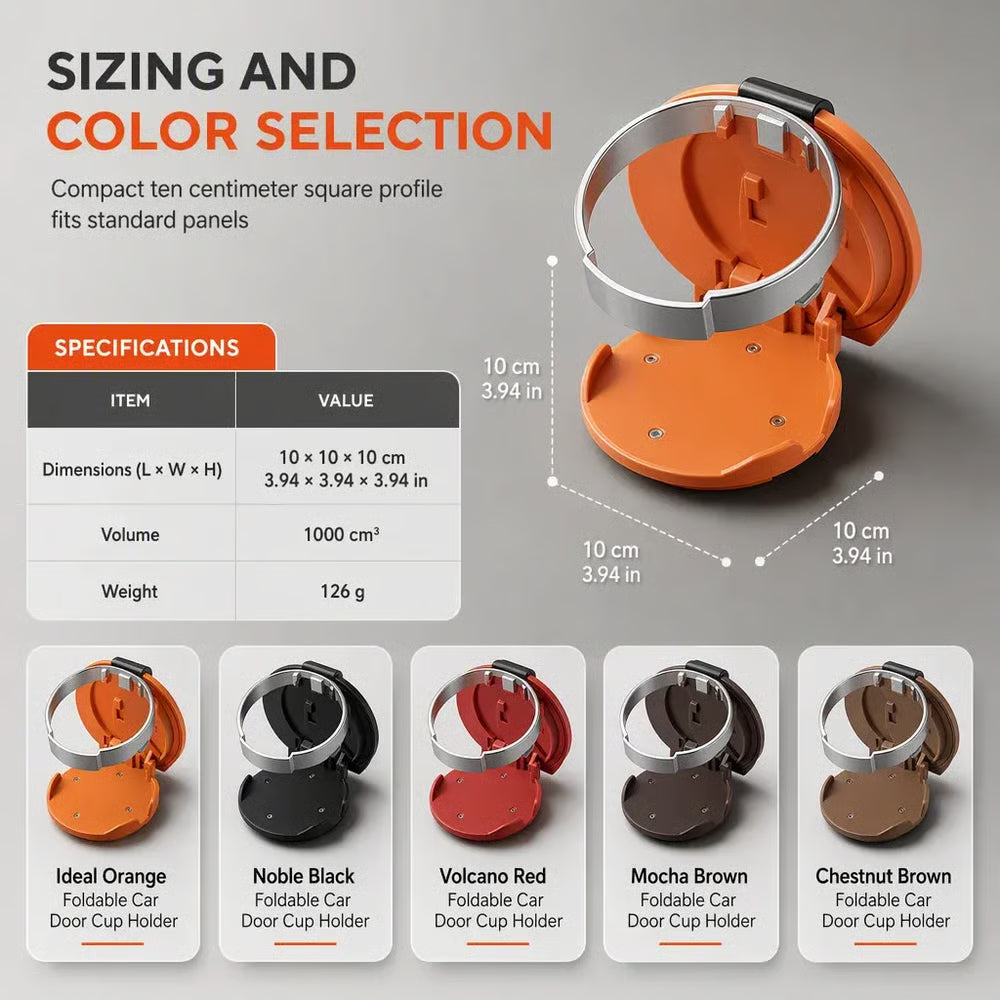 LuxeRide – Foldable Car Cup & Phone Holder
