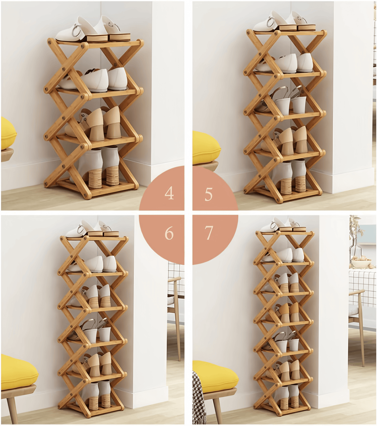 The 9-Tier No-Assembly Bamboo Rack !🌿👟
