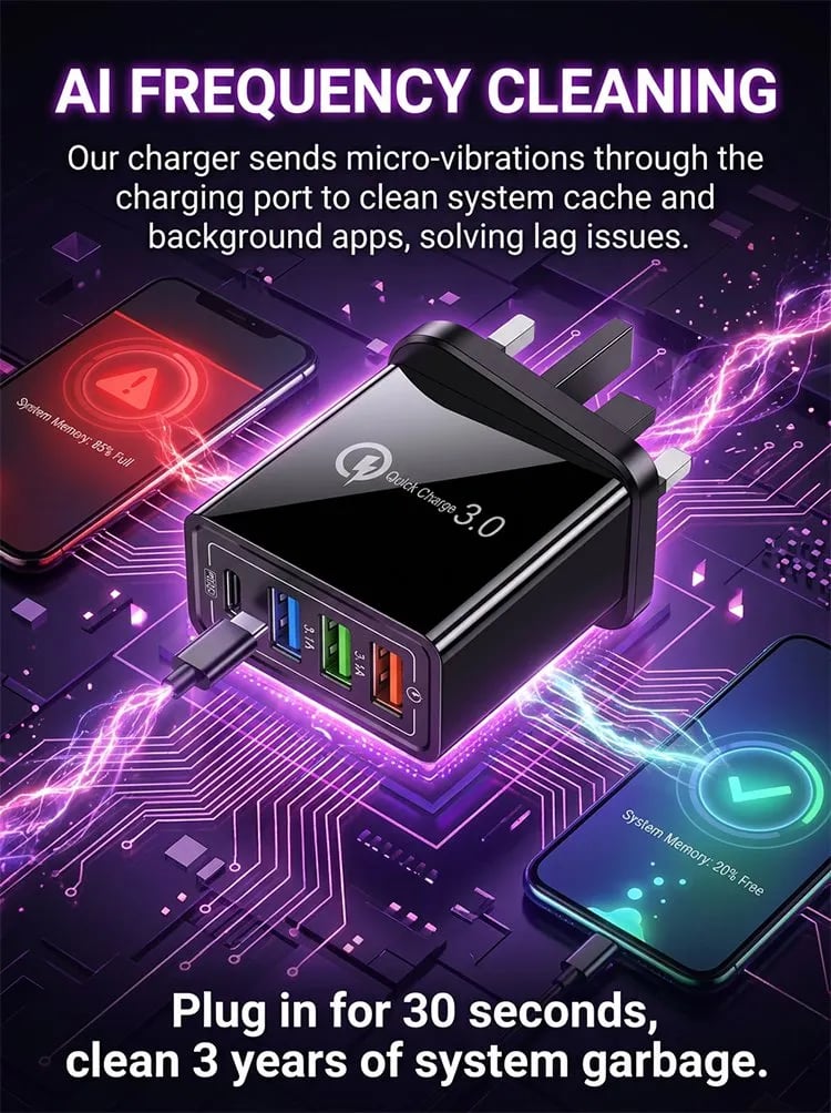 VoltarisCore – 4-Port Quick Charge Travel Adapter