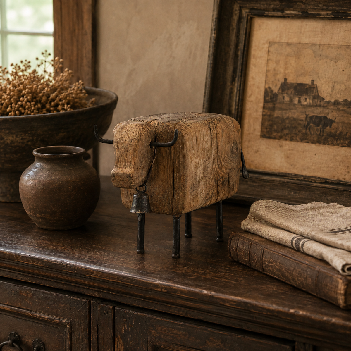 RusticRanch – Vintage Cow Tabletop Ornament