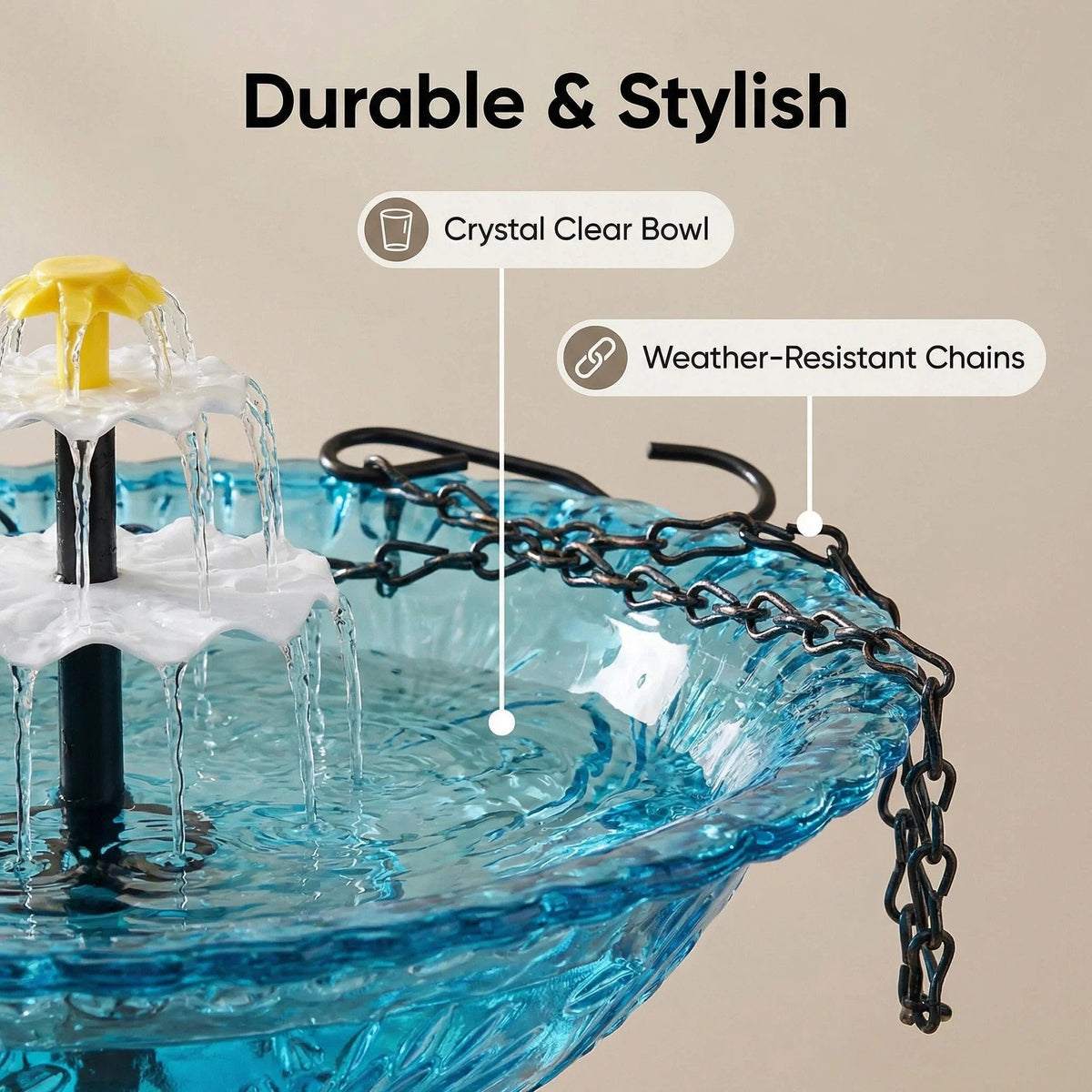 BirdOasis – Solar Hanging Cascade Fountain