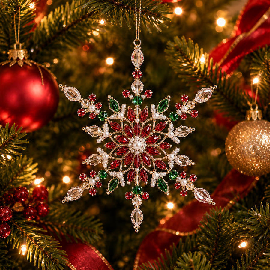 FrostLuxe – Beaded Snowflake Ornament DIY Kit