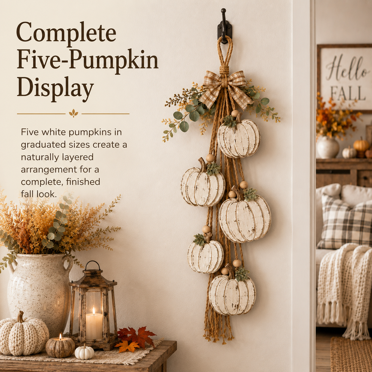 PumpkinCrest – 5-Pumpkin Fall Door Décor