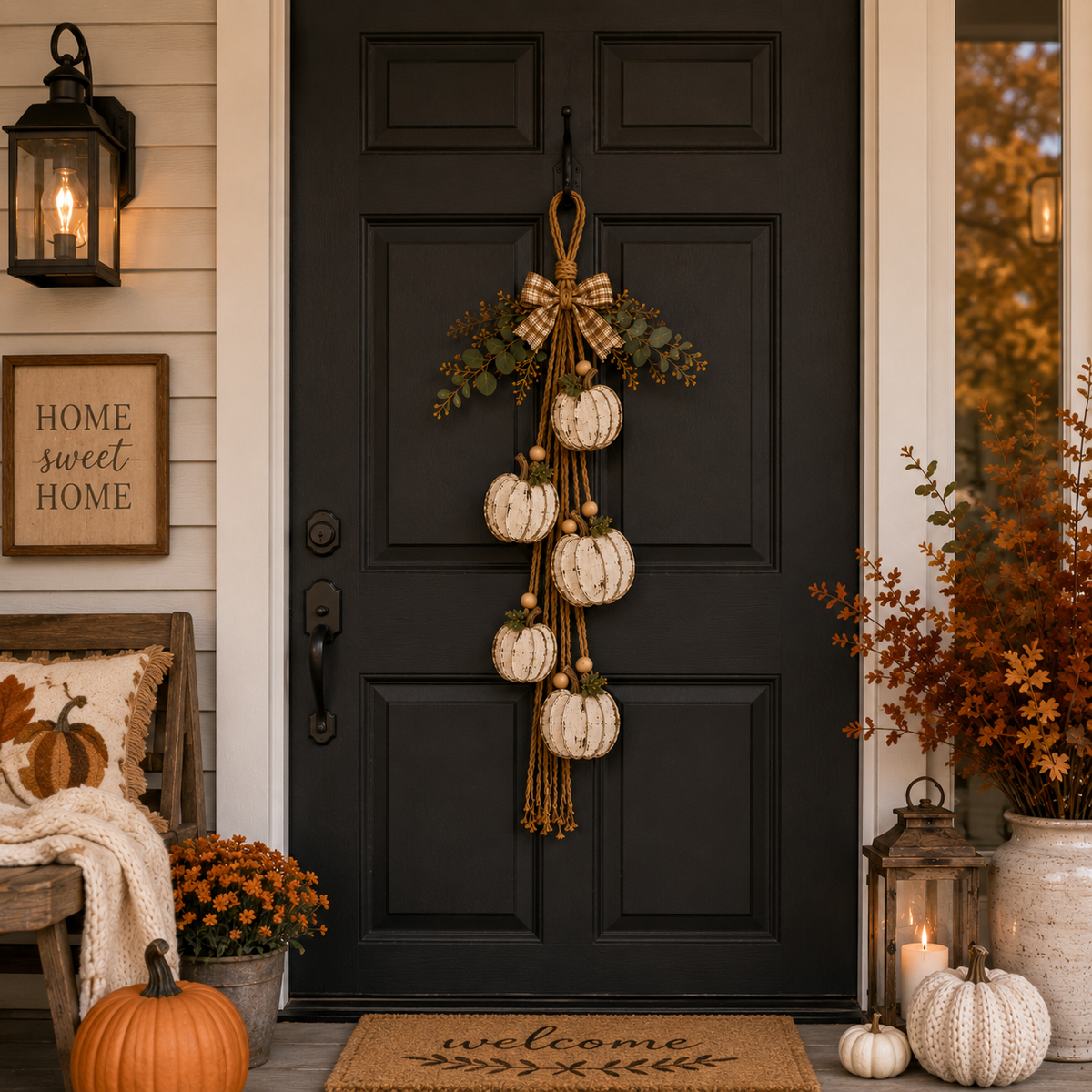 PumpkinCrest – 5-Pumpkin Fall Door Décor