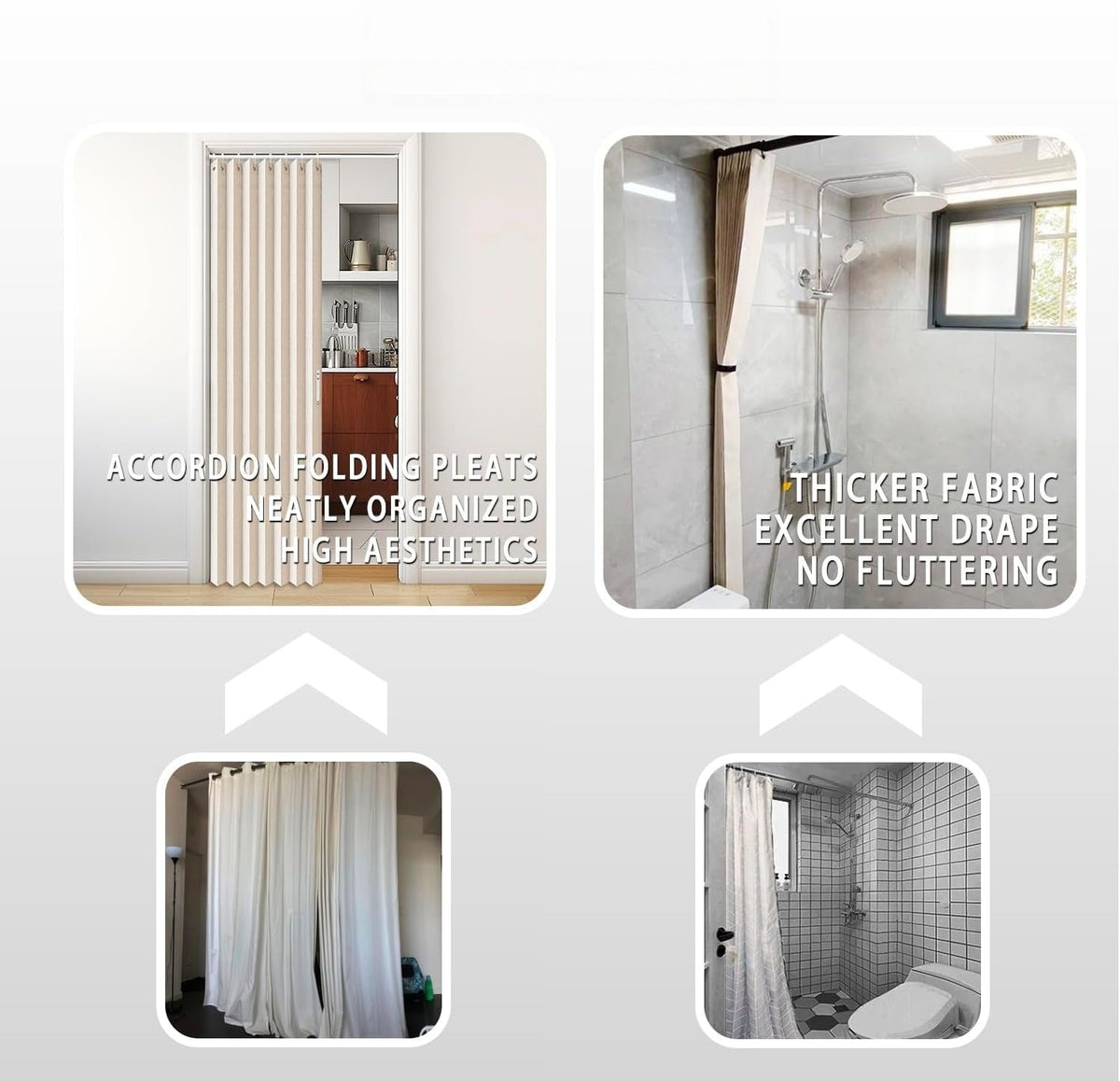 EleganceFold – Faux-Linen Pleated Door Partition