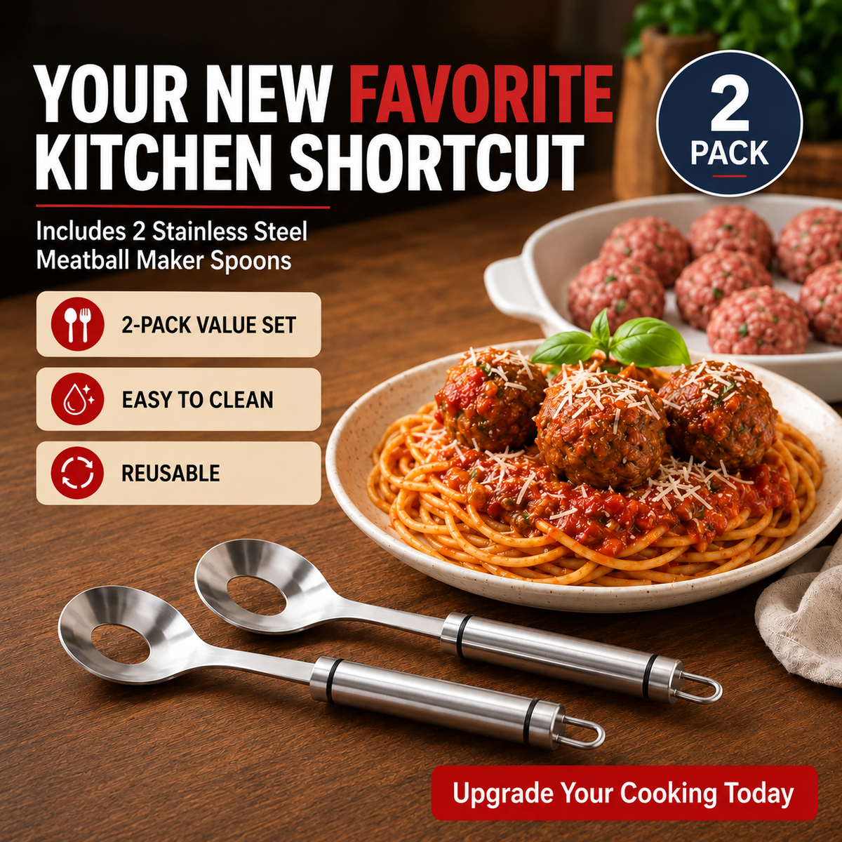 ScoopVanta – Stainless Steel Meatball Maker Spoon