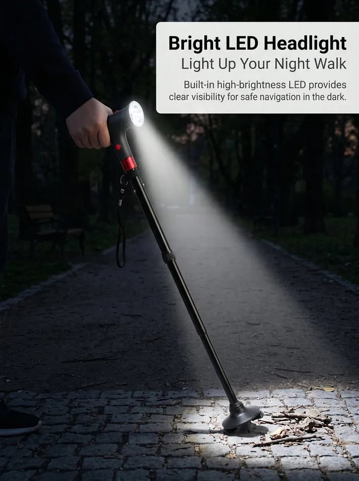 SafeStride – Smart Foldable Senior Walking Cane