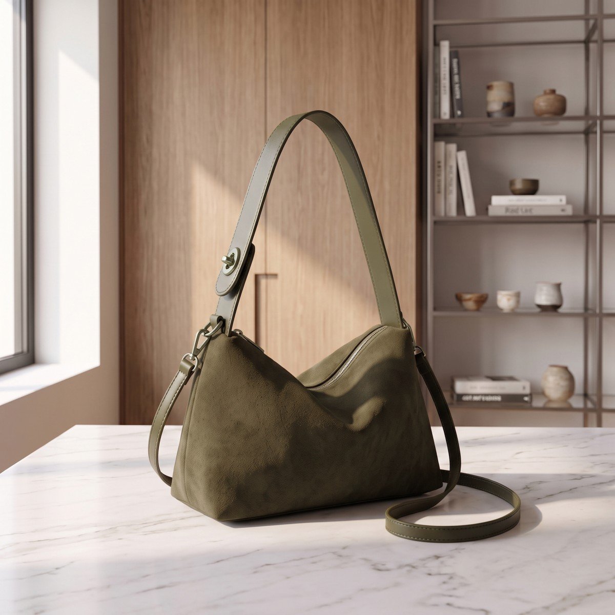 Vintara – Women’s Timeless Suede Boston Bag