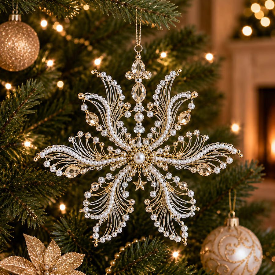 FrostLuxe – Beaded Snowflake Ornament DIY Kit