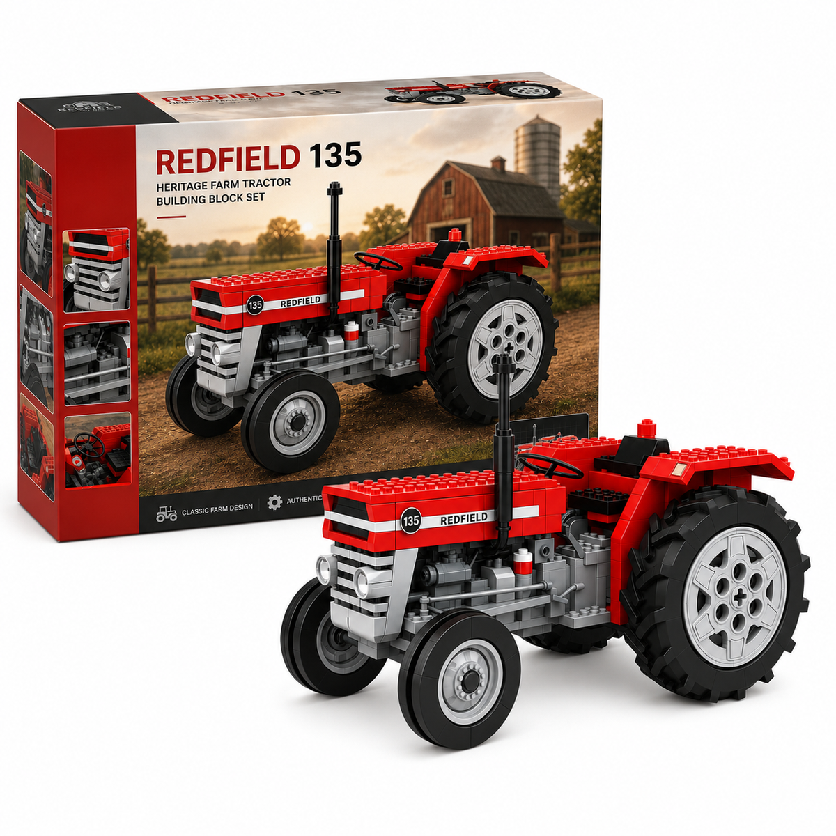 💥 LAST DAY 49% OFF - 🚜 REDFIELD 135 – Heritage Farm Tractor Brick Edition