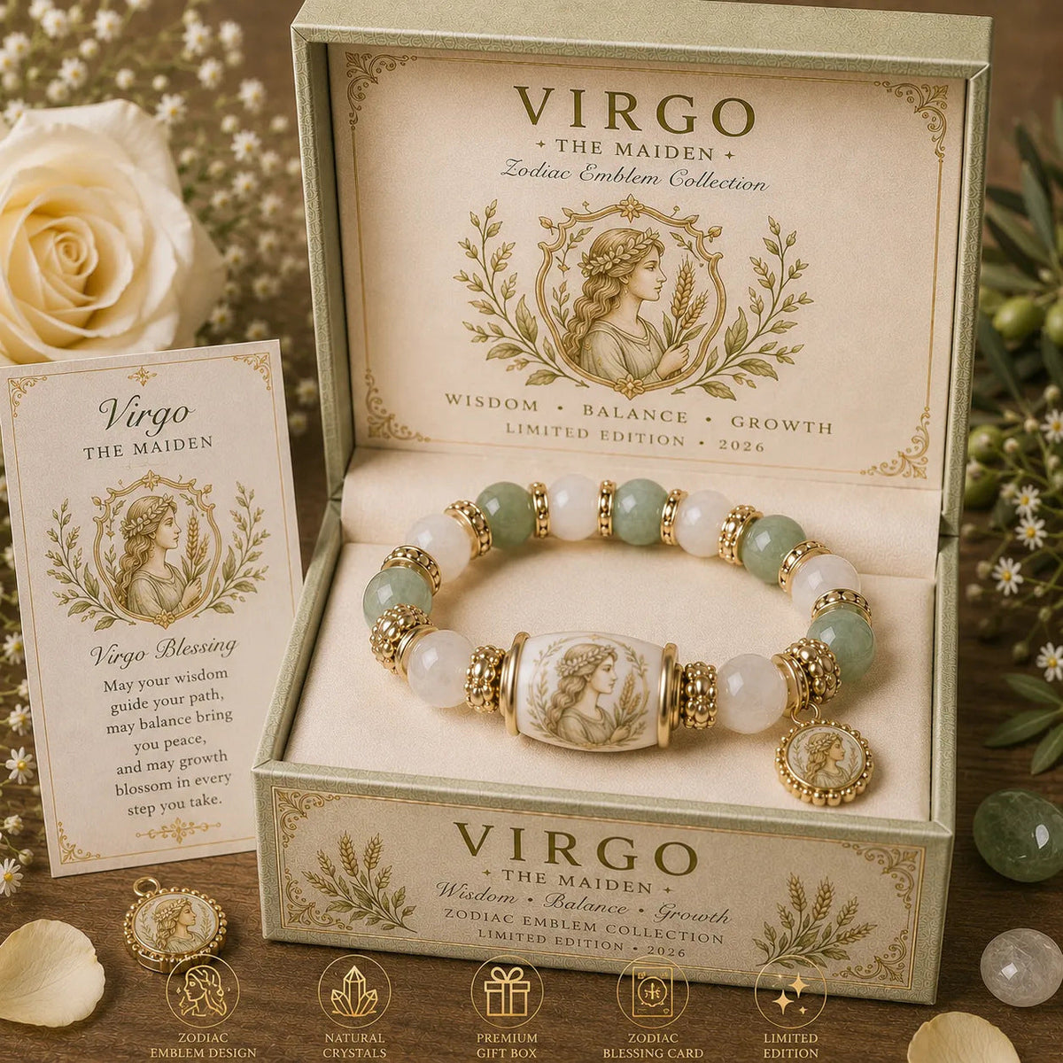 ZodiacBloom – Birth Sign Stone Charm Bracelet