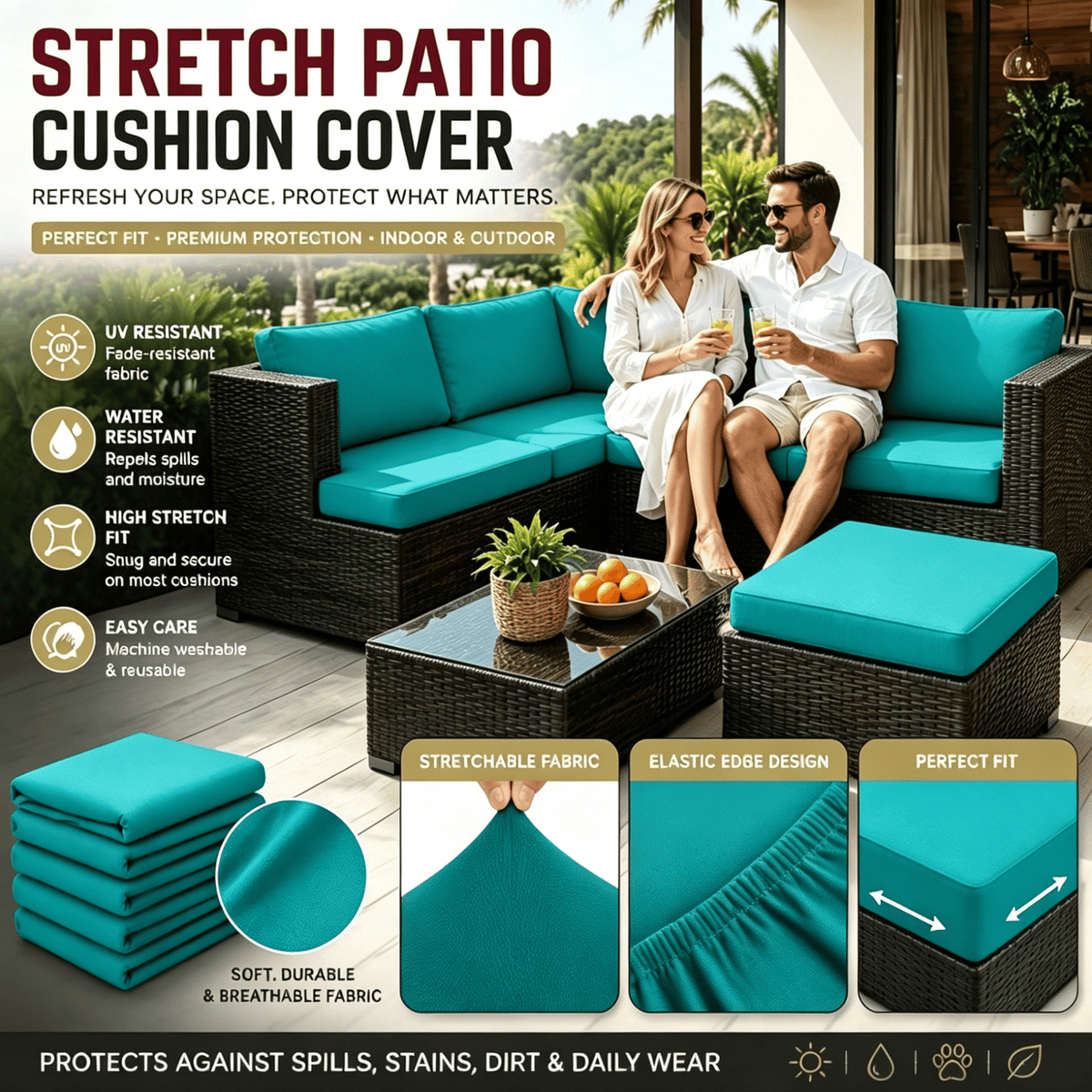 CushionLuxe – Stretch Sofa & Outdoor Cushion Covers