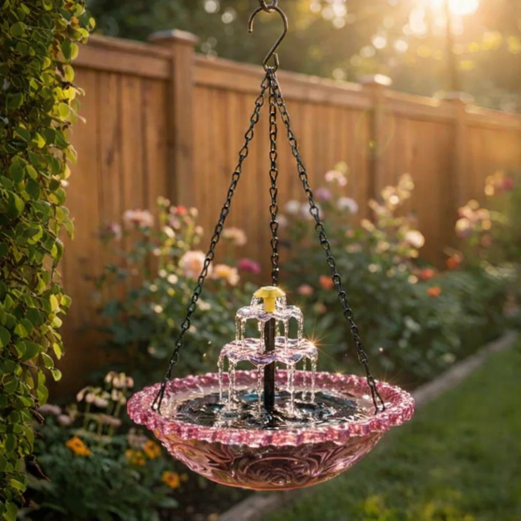 BirdOasis – Solar Hanging Cascade Fountain