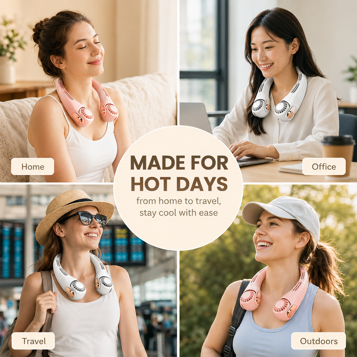 BreezeVanta – 360° Portable Neck Fan