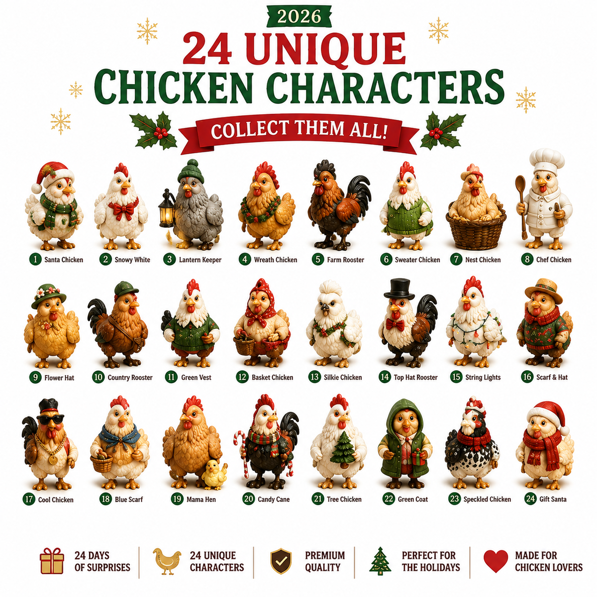 MerryChicks – 24-Day Christmas Chicken Collection