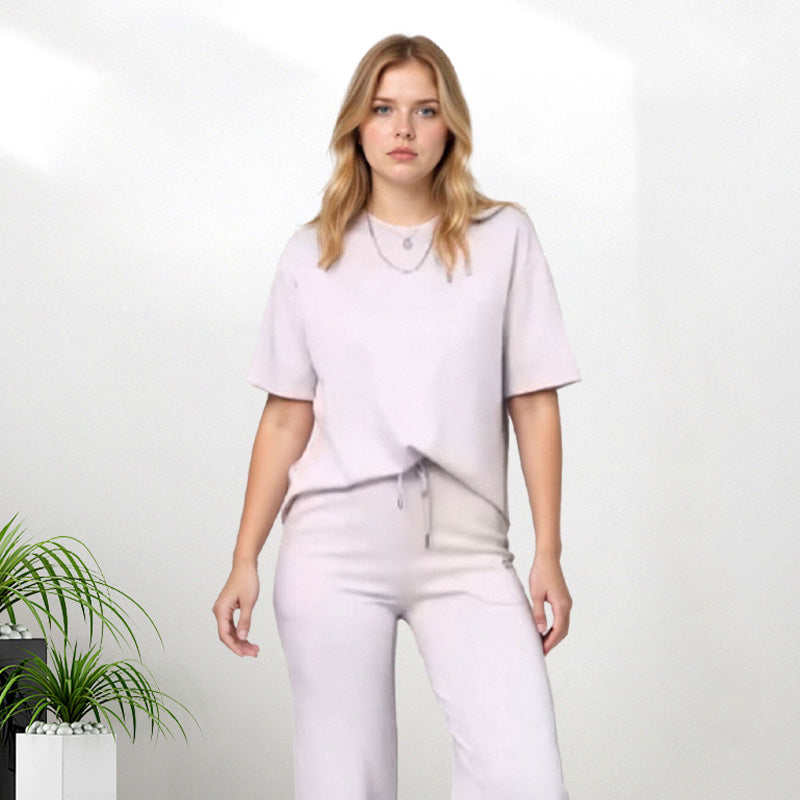 VeloraLuxe – Chic Cotton Jersey Lounge Set