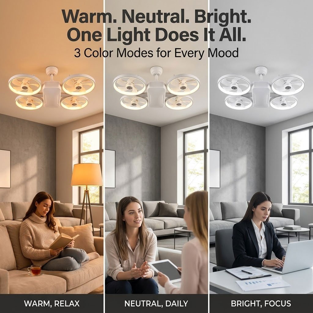 AeroLuxe – Foldable Blade Ceiling Fan Light