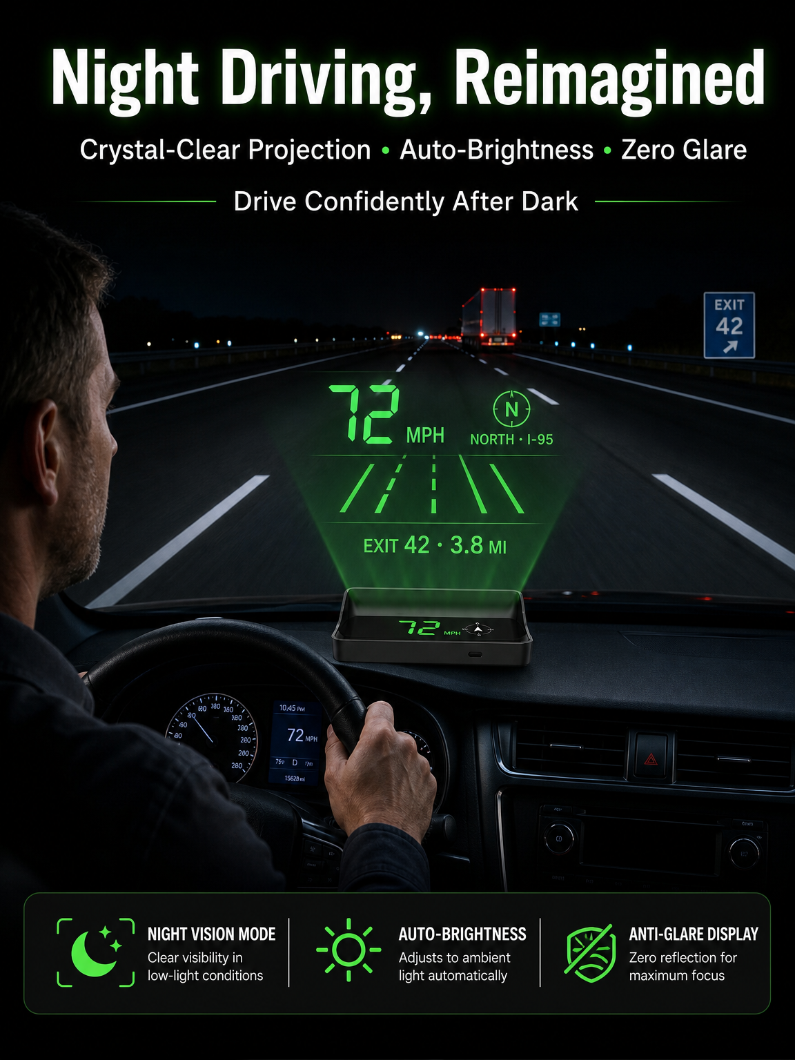 DriveSight – Smart GPS Head-Up Display Speedometer
