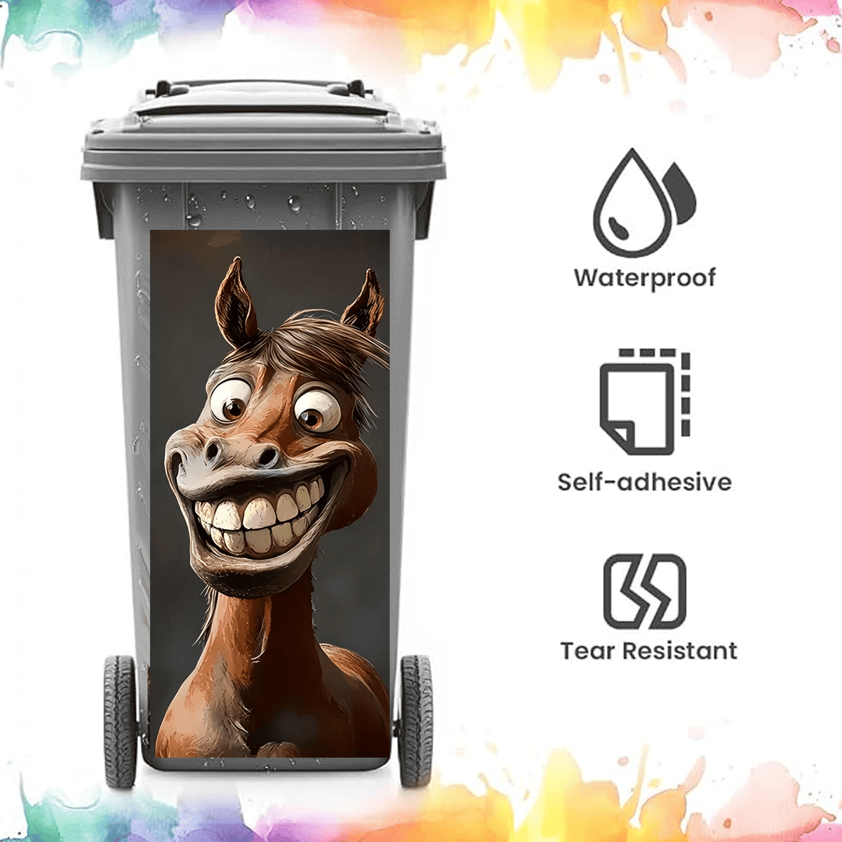 StableSmiles – Funny Horse & Donkey Peel-and-Stick Decals