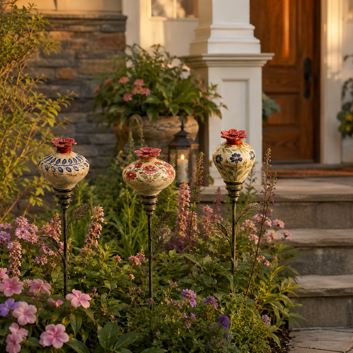 HummingbirdHaven – Retro Floral Garden Feeder
