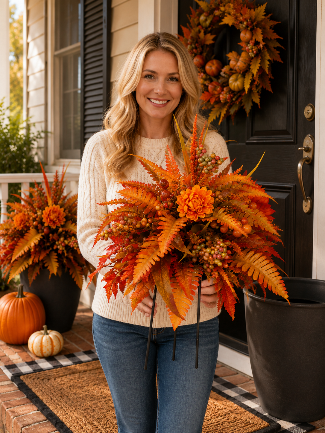 AutumnCharm – Decorative Fall Floral Garden Stake