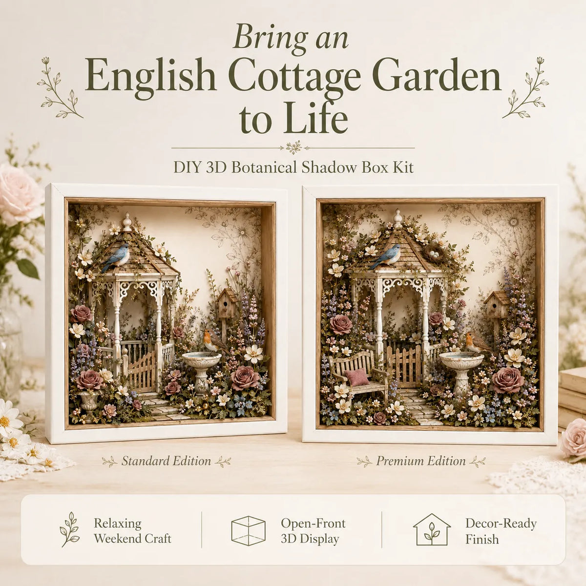 CottageCharm – DIY Layered Garden Shadow Box