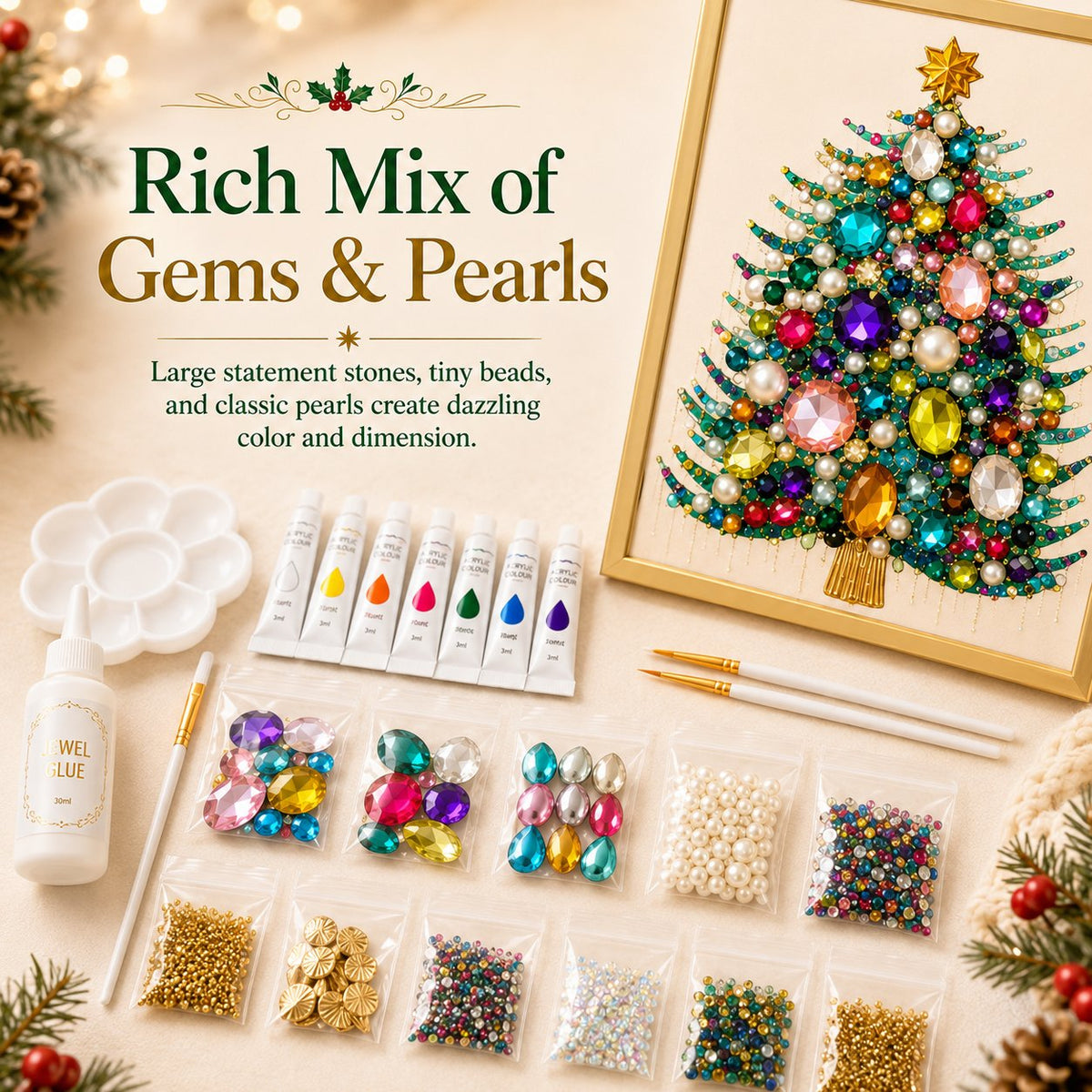 SparkleTree – Christmas Gem & Pearl Art Kit
