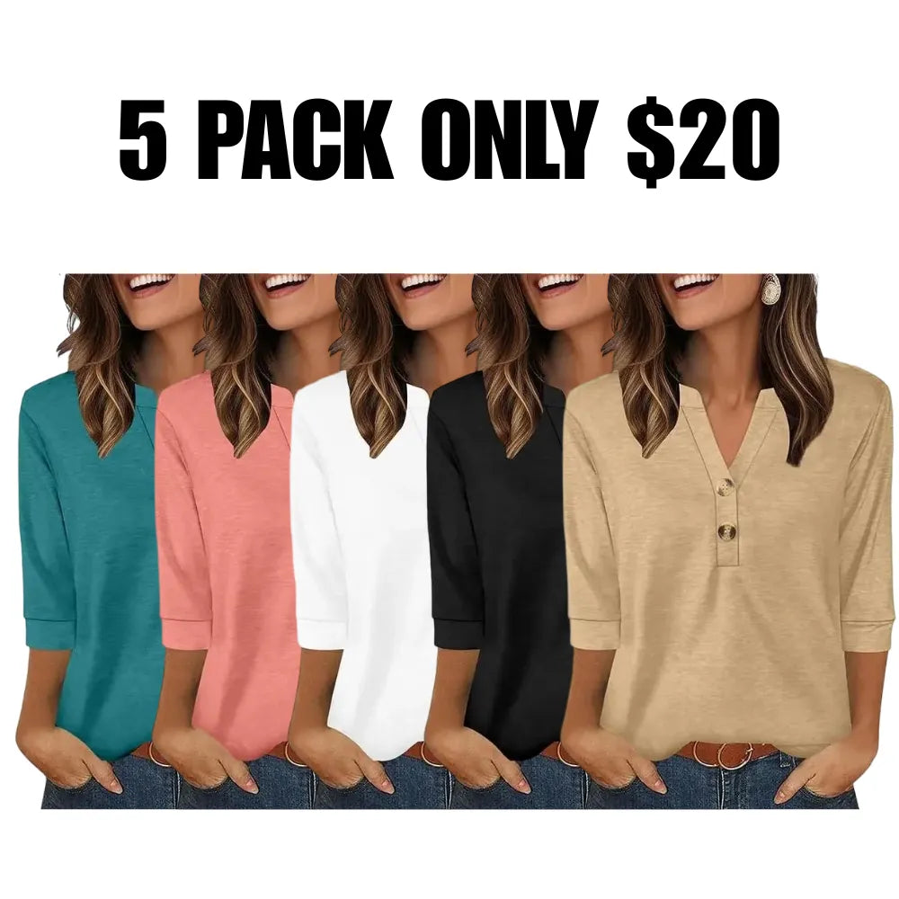 SiennaStyle – Flowy Henley Blouse