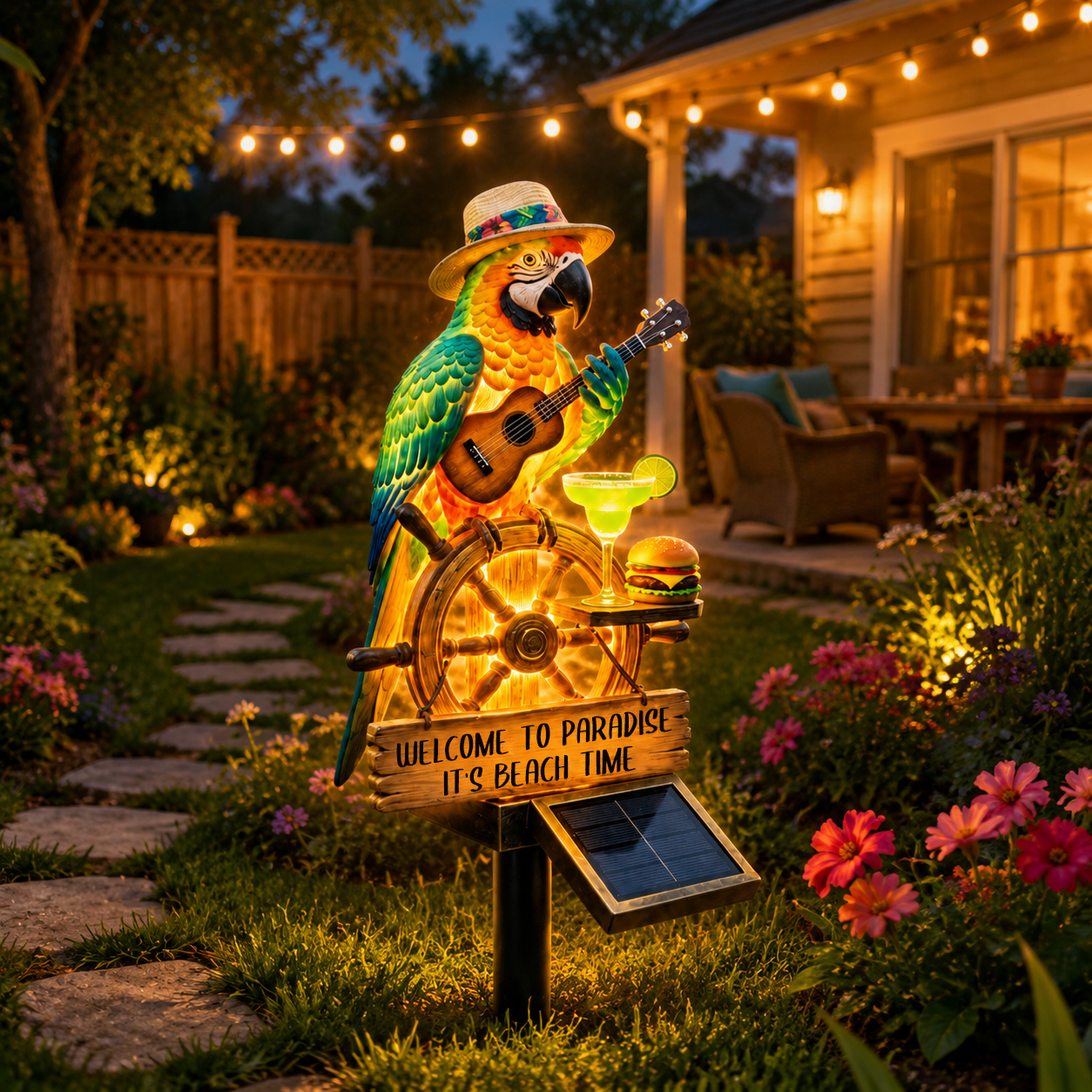 ParadisePerch – Solar Parrot Ornament