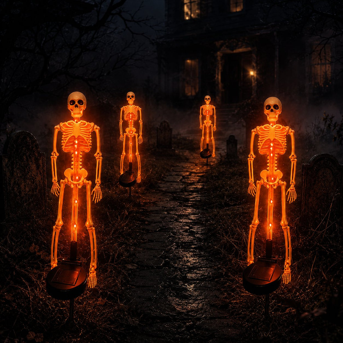 HauntedGlow – Purple Skeleton Solar Yard Stake