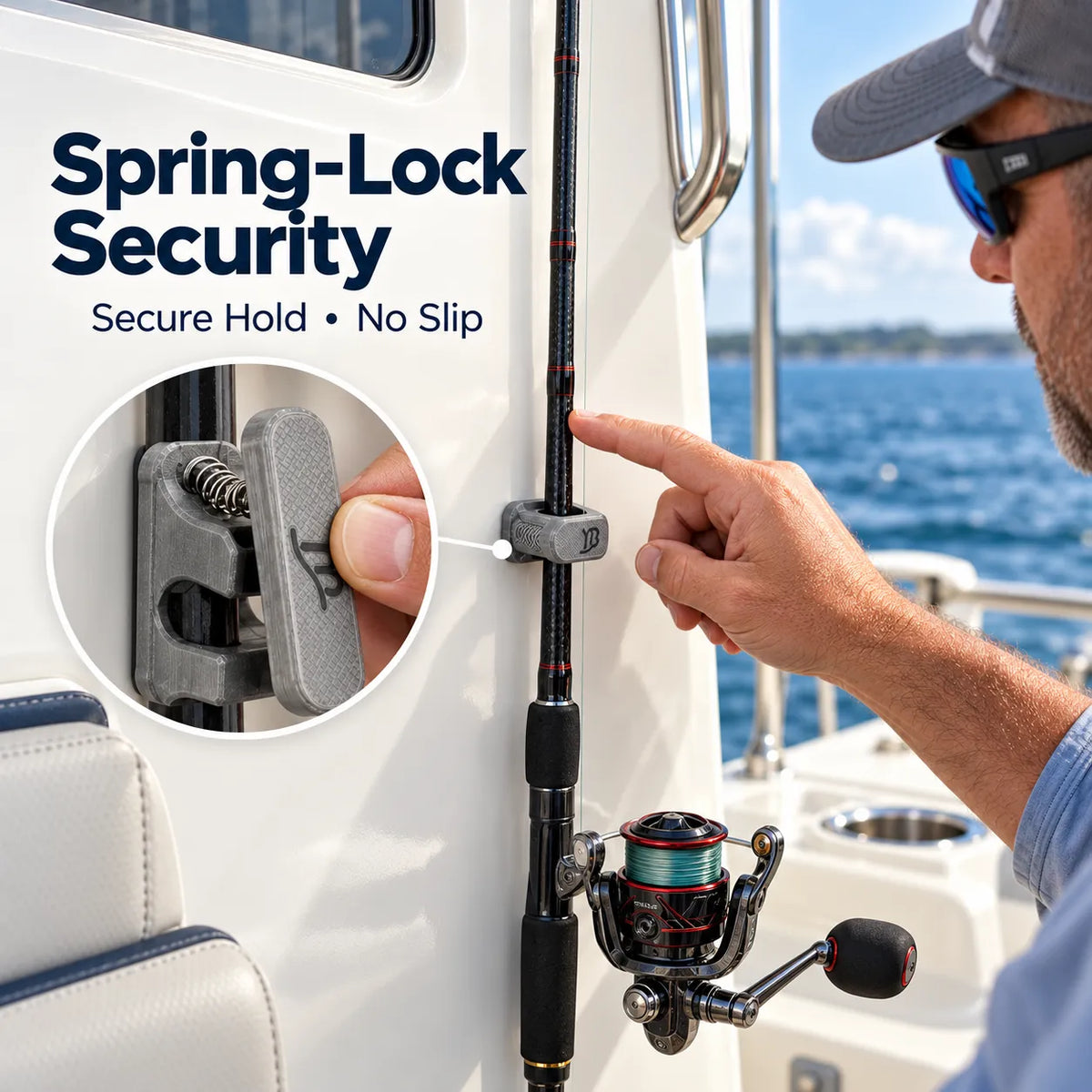RodMate – Compact Spring-Release Fishing Rod Holder