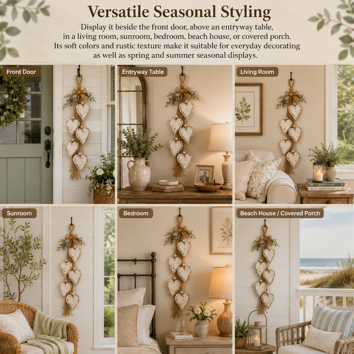 HeartHaven – Rustic Hanging Heart Wall Decor