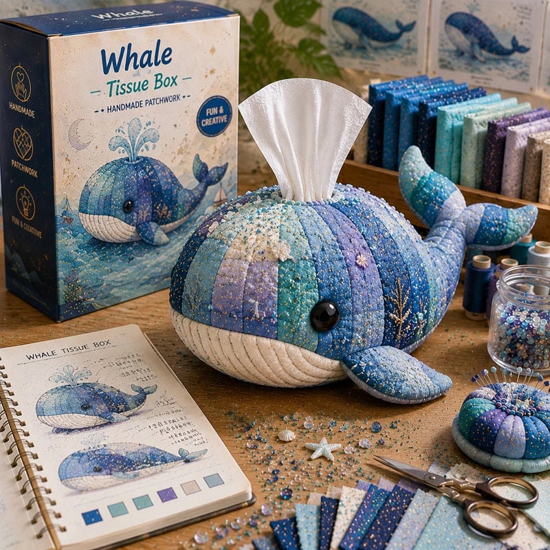 CraftHaven – DIY Quilted Sea Animal Tissue Box Kit