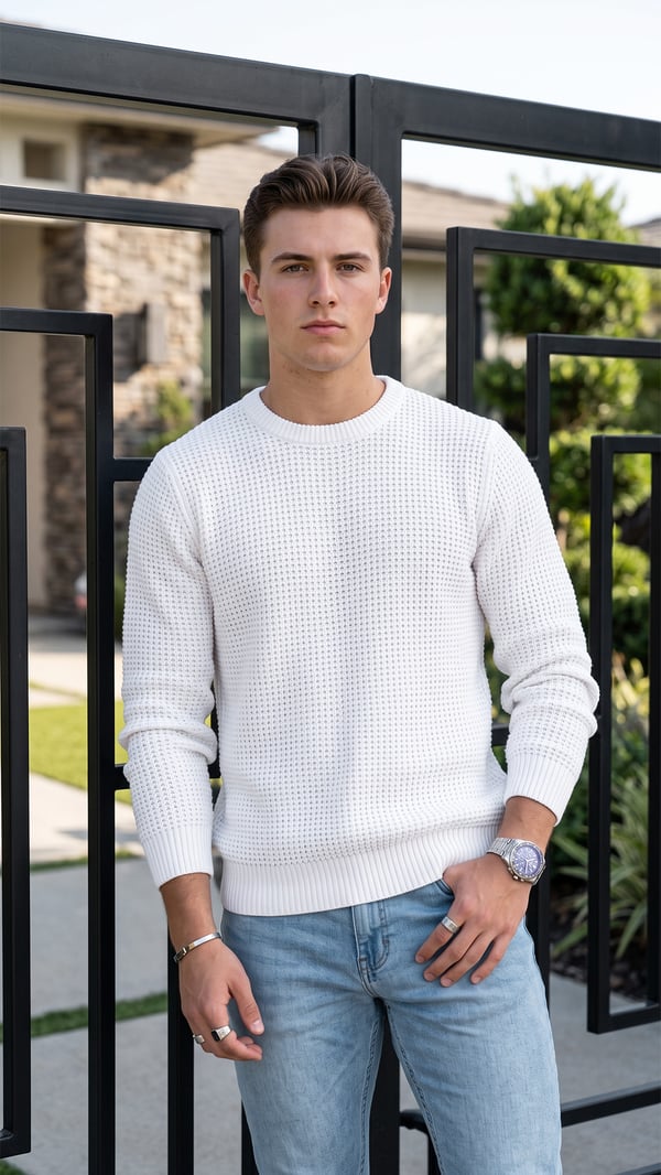 WinterWeave – Oversized Waffle-Knit Pullover